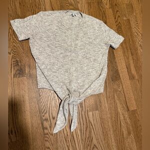 Madewell sweater t shirt with tie. Size XS. Color oatmeal.
